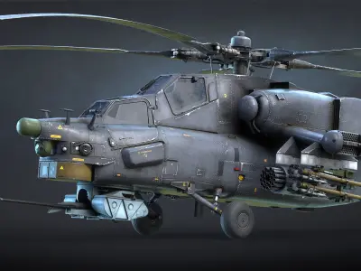 Mi-28N Havoc Attack Helicopter Game Ready Low-poly 3D model