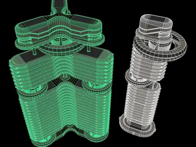 Sci-fi Building city - VR  AR  3D Model Pack purchase