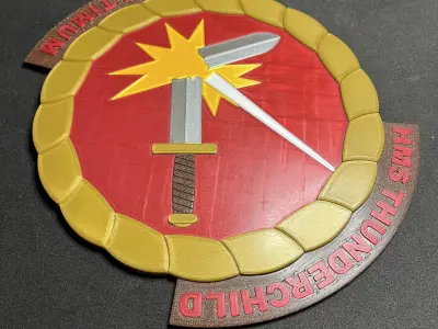 1900 HMS Thunderchild Gun Tampion Ships Badge Wall Plaque 3D print model