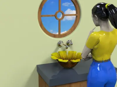 Sunflower sink Free 3D model