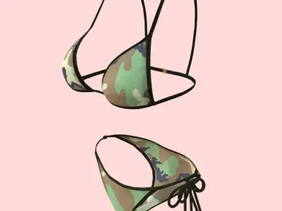Sexy Army Bikini P01 Low-poly 3D model