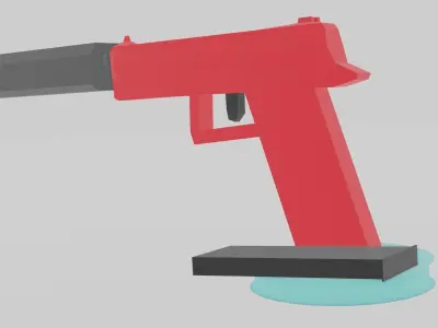 Pistol low poly gun Free low-poly 3D model