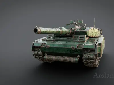 Tank War Zone Machine Tank Low-poly 3D model