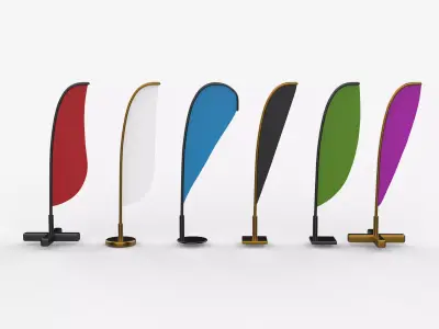 banner commercial flag 3D model
