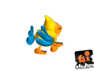 Toon Bird Low-poly 3D model