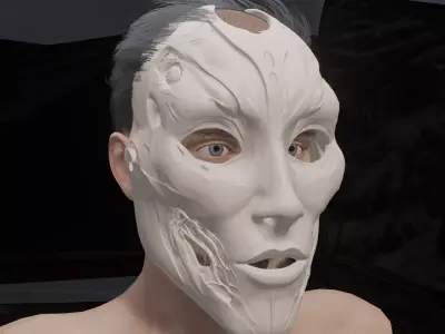 Tribal Sci-Fi Warrior Mask 3D print model