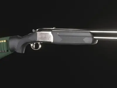 Stoeger Condor Outback Over and Under Shotgun - Game Asset Low-poly 3D model