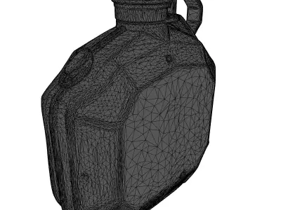 Dented Metal Military Canteen 3D model