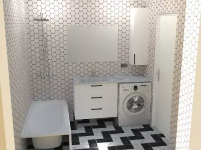bathroom cabinet Low-poly 3D model