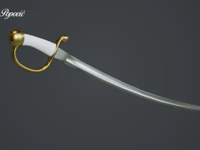 Sabre gold sword 3D model