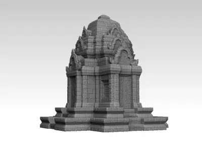 Ruin Ancient Khmer Temple 01  3D print model