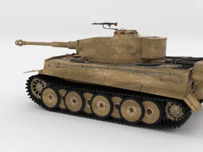Fully built Panzer Tiger Tank Early interior and engine 3D model