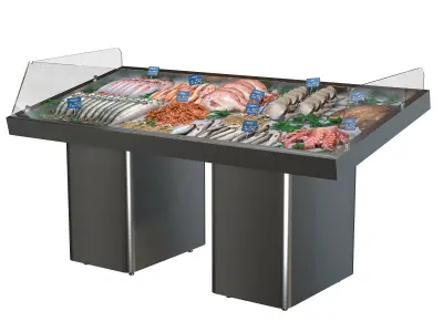 Seafood display Low-poly 3D model