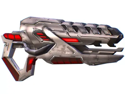 LowPoly Sci-Fi Cartoon Assault Rifle Future Low-poly 3D model