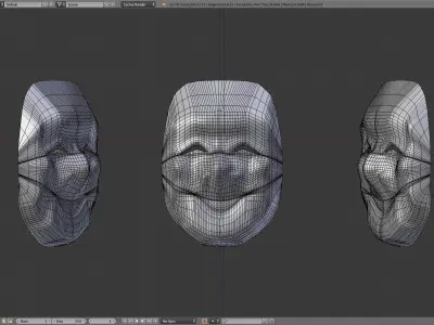 Ebisu Noh Mask Japanese Mythology Wood Traditional Fish Village  Low-poly 3D model