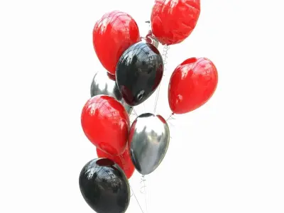 Set helium balloons 3D model