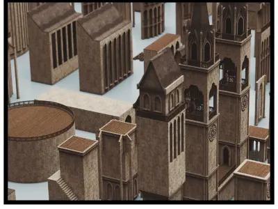 SFDEMIR Medieval Kitbash Low-poly 3D model