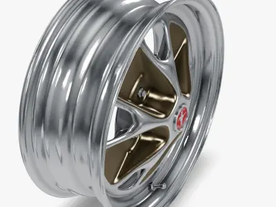 Wheel Styled Steel 1965 Style Low-poly 3D model