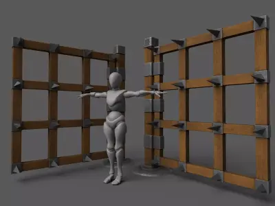SpikeWall-Trap Low-poly 3D model