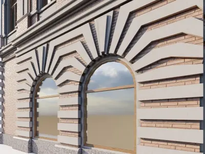 classic historic house on the street 3D model