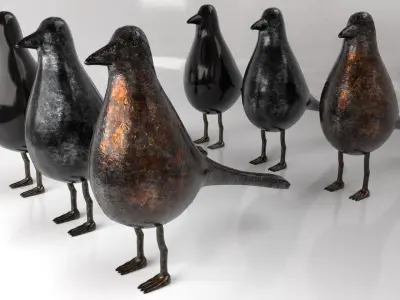 Bird Trinket Set Low-poly 3D model