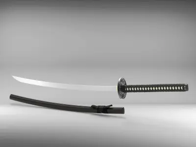 Samurai dark katana 3D model