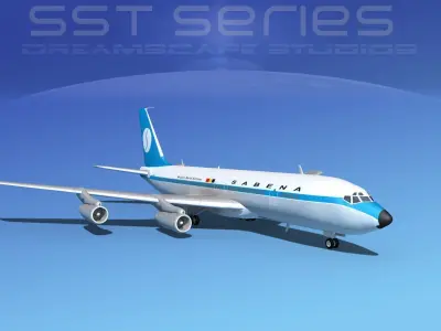 Boeing 707-320 SS Sabena 3D model