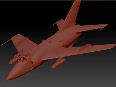 Q-5 fighter Low-poly 3D model