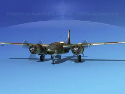 Douglas B-26C Invader IADF 3D model