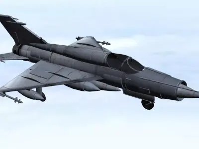 Fighter Jet Flying In Sky Plane V18 Low Poly 3D Model Low-poly 3D model