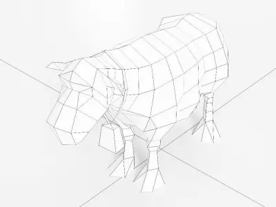 Cow animal 3d model  Low-poly 3D model