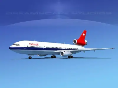 Douglas DC-10 Swissair 3D model