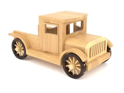 Wooden toy car 18 3D model