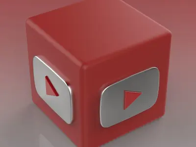 Youtube Logo Low-poly 3D model