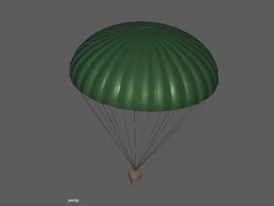 Airdrops parachute Low-poly 3D model