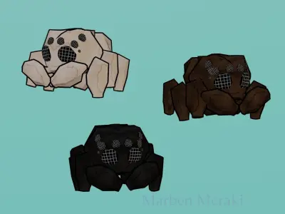 Low Poly Cartoon Cute Spider Low-poly 3D model