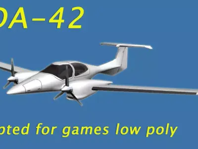 Diamond DA42 Low-poly 3D model