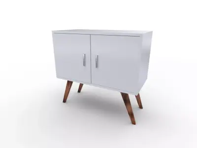 Retro cabinet  Free low-poly 3D model