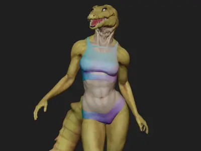 Amber Female Crocodile Base Mesh - COMMERCIAL LICENSE 3D model