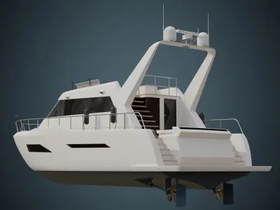 Motor Yacht 1A Low-poly 3D model