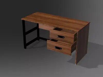 Modern Office Desk with Drawers  Product Design Model Free 3D model