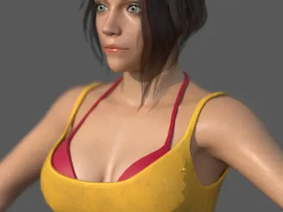 Character - Female Girl Customize Bundle Pack Low-poly 3D model