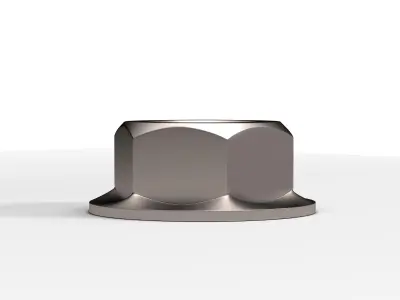 Hex Flange Nut Low-poly 3D model
