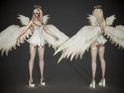 Angel Amelia Low-poly 3D model