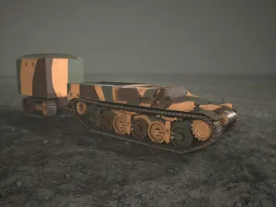 Lorraine 37L Tank Low-poly 3D model