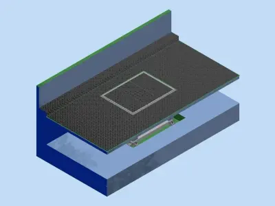Elevator bridge in sky 3D model