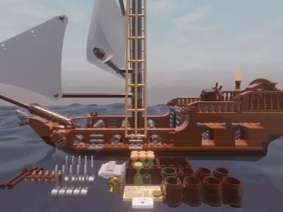 LEGO PIRATE SLOOP - THE OLD BIRD - Rogue Film Productions 3D model