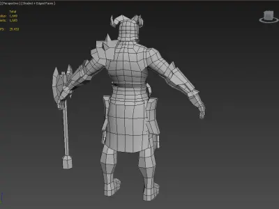 Warrior Low Poly knight Low-poly 3D model