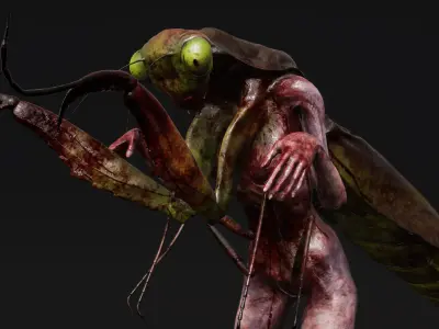 Mutant Mantis - Horror Insects Collection Low-poly 3D model