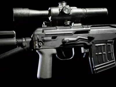 PBR - SVD Dragunov Paratrooper - Game-Ready 3D Asset Low-poly 3D model